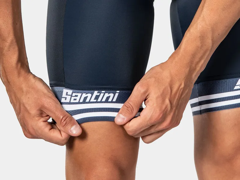 Santini Trek-Segafredo Team Mens Bibshorts in Blue-2